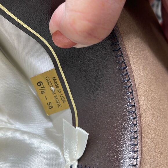 Boot Country Genuine Fur Felt custom made  cowboy ranch hat size 67/8 -50 - Picture 10 of 10